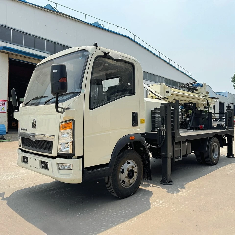 Mesin penggerudian borehole trak ringan dipasang